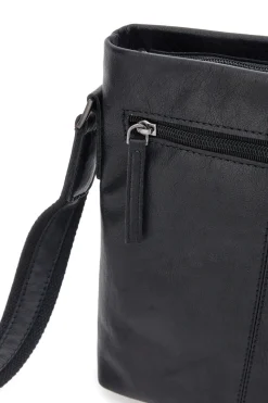 Borsa a tracolla nera in pelle con tracolla regolabile Black Shoot BS2883/T