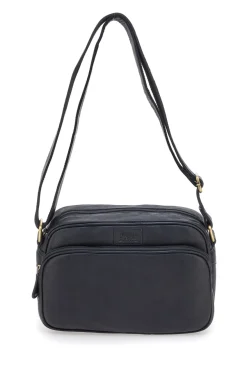 Borsa a tracolla nera in vera pelle artigianale Basile BA3540DX