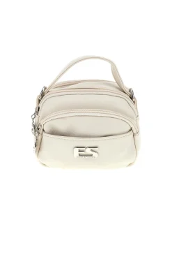 Borsa beige a mano con tracolla e zip multiple Emma spagnesi PU1808