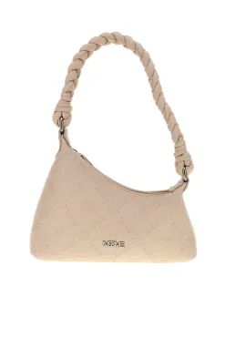 Borsa beige con manico intrecciato Me & me L4743