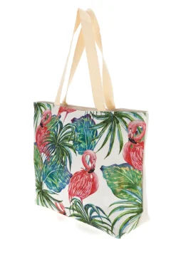 Borsa Mare Bianca Con Fenicotteri Fun Beach 012