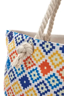 Borsa mare con pochette fantasia multicolore Juice Ischia 0169