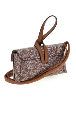 Borsa marrone a fantasia con tracolla removibile Basile BA12052TAP