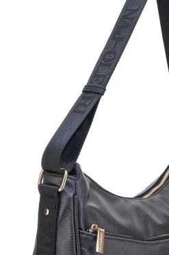 Borsa nera con charm e zip dorate Naj-Oleari 61329/BOBA13
