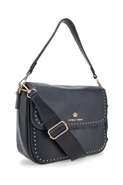 Borsa Nera con Tracolla e Manico Rimovibili Double Check 18242-4