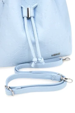 Borsa secchiello azzurro con tracolla e pochette Me & me L2526