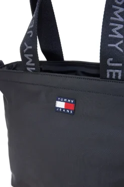 Borsa shopper mini nera in tessuto con manici logati Tommy Jeans Daily Mini Tote