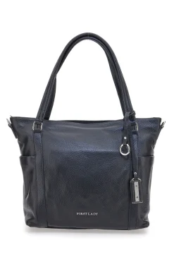 Borsa shopper nera con manici e tracolla inclusa First Lady SL 8251