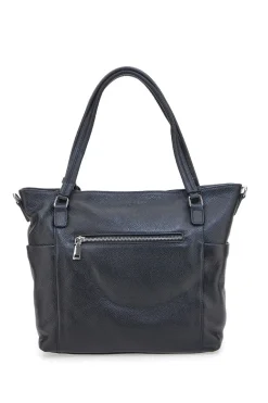 Borsa shopper nera con manici e tracolla inclusa First Lady SL 8251