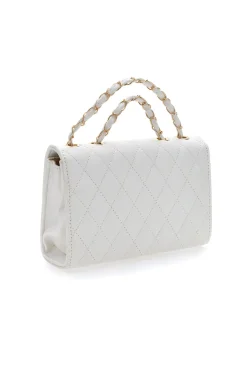 Borsa trapuntata bianca con catena dorata Prima Riga Spa Italia