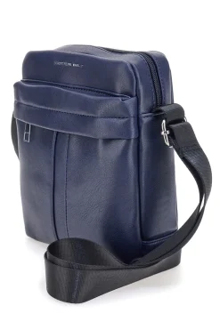 Borsello blu con tracolla regolabile Cotton belt K19-026-B052