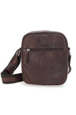 Borsello in pelle marrone Black Shoot BS2355/T con lavorazione artigianale