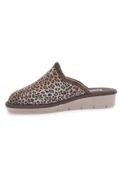 Braune Animalier-Hausschuhe Beego 6332