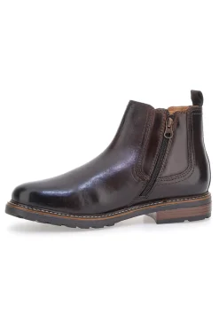 Braune Chelsea-Boots mit Reißverschluss und elastischen Einsätzen, Andrea Bruni LK02