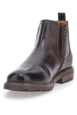 Braune Chelsea-Boots mit Reißverschluss und elastischen Einsätzen, Andrea Bruni LK02