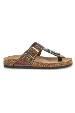 Braune Perlen Flip-Flops Erste Reihe 14172