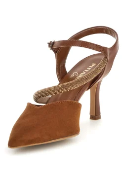 Braune Pumps mit Riemchen Pittarello couture 65302
