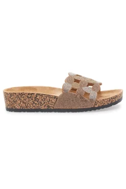 Braune Slipper mit verziertem Band PRIMA RIGA 14224