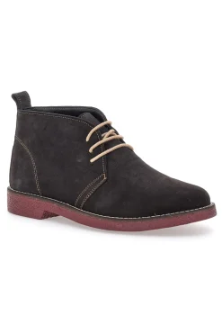 Braune Stiefeletten aus echtem Leder mit burgunderfarbener Sohle Pittarello 322