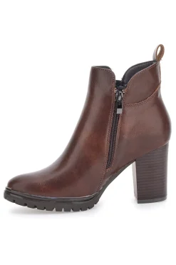 Cafè Cost 16807220 Braune Stiefeletten mit elastischen Seiten und breitem Absatz