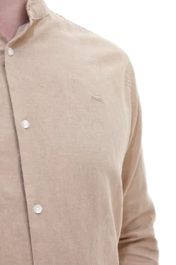 Camicia Beige con Collo Coreana in Misto Lino NO LIMITS MASH009S24