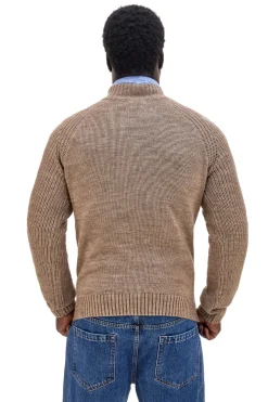 Cardigan beige con zip in misto lana No Limits MAJU021W25