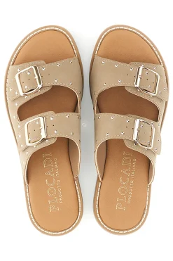 Ciabatte beige con doppia fibbia Plocadi CHMAT