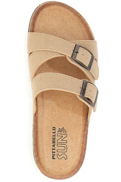 Ciabatte beige con doppia fascia regolabile Pittarello Sun BL208417