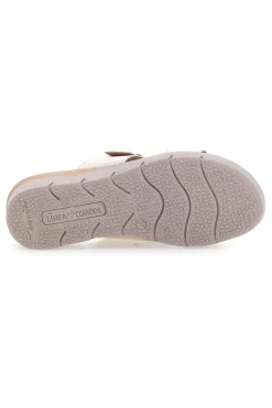 Ciabatte beige con fibbia e fondo rialzato LINEA COMODA 8164V