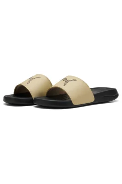 Ciabatte beige e nere con logo animalier Puma Popcat 20 Topcat