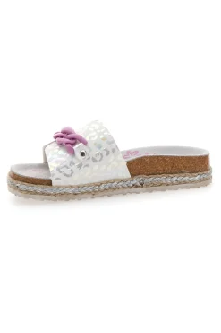 Ciabatte bianche con cuore glitter rosa Pitt Kids 14436