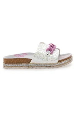 Ciabatte bianche con cuore glitter rosa Pitt Kids 14436