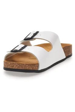 Ciabatte bianche con doppia fibbia e cinturini Pittarello Tierra 335A038SR