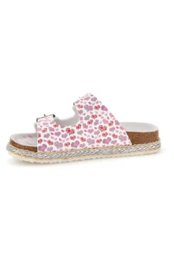 Ciabatte Bianche con Stampa Cuori Rosa Pitt kids 14616