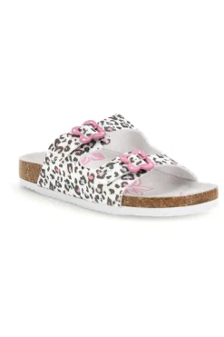 Ciabatte Bianche con Stampa Animalier Pitt kids 14459