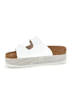 Ciabatte bianche lucide con doppia fibbia Superga S11U009
