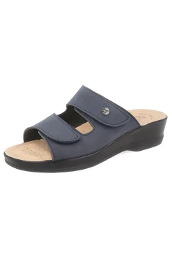 Ciabatte blu con sottopiede in vera pelle, fodera Air Flot e antiscivolo Fly Flot 90630J86CE