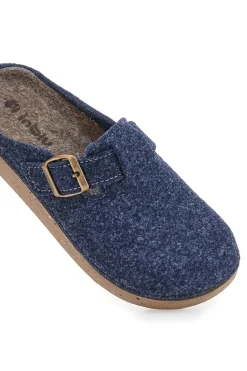 Ciabatte blu in feltro con fibbia decorativa Inblu 27 ED