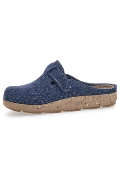 Ciabatte blu in feltro con fibbia decorativa Inblu 27 ED