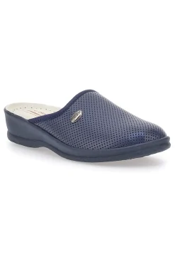 Ciabatte Blu Made In Italy Con Plantare In Vera Pelle Le Soft 824100