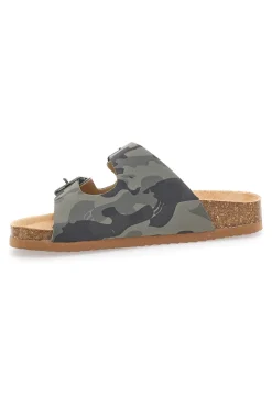 Ciabatte camouflage verdi con doppia fibbia Pitt Kids 41701