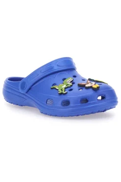 Ciabatte Clog blu con applicazioni dinosauri 2T2L 726