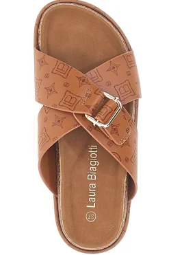 Ciabatte Cognac Con Flatform Laura Biagiotti 8627