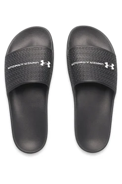 Ciabatte da piscina nere con fascia logata Under armour 6007528 001