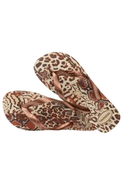 Ciabatte Infradito Beige e Marrone Effetto Maculato Havaianas Top Animal