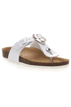 Ciabatte Infradito Bianche con Applicazioni a Fiori PITT KIDS 45261GVW