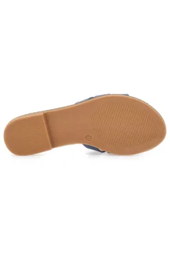 Ciabatte Jeans Con Suola Flat e Dettaglio Oro The First 19469