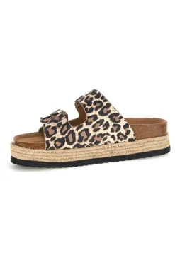 Ciabatte leopardate con doppia fibbia Superga S11Y279