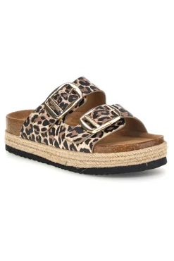 Ciabatte leopardate con doppia fibbia Superga S11Y279