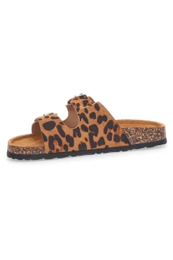 Ciabatte leopardate con doppia fibbia e plantare anatomico PITTARELLO SUN SR007